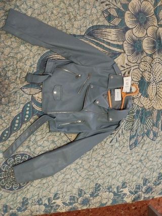 Chaqueta cuero gris - Talla L