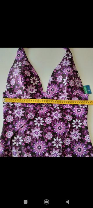 Bañador halter floral. Talla 46/105 copa B