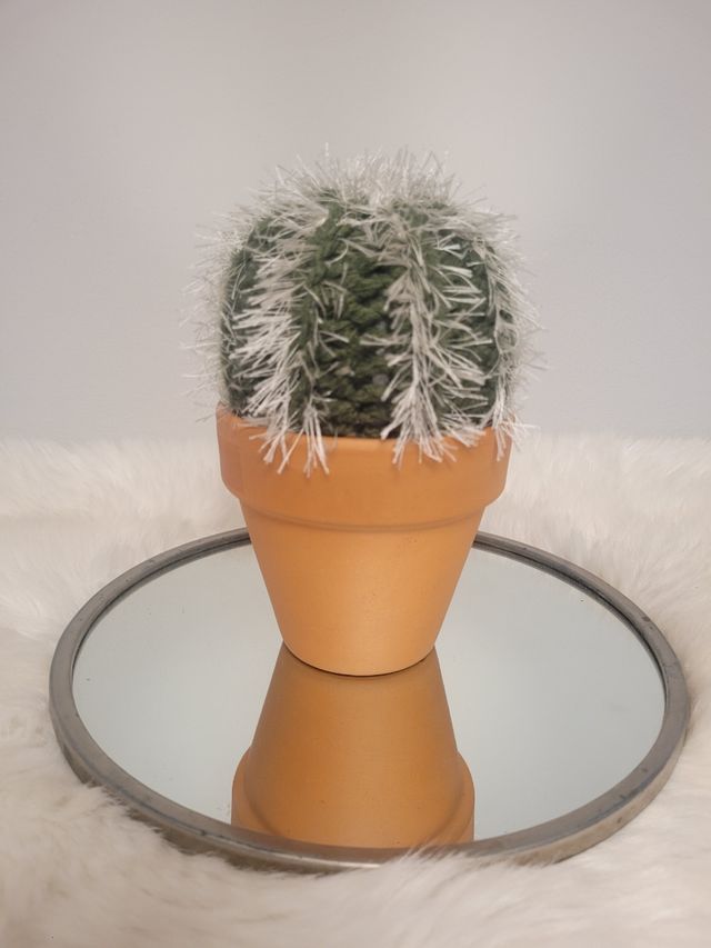 Cactus crochet - Verde y blanco