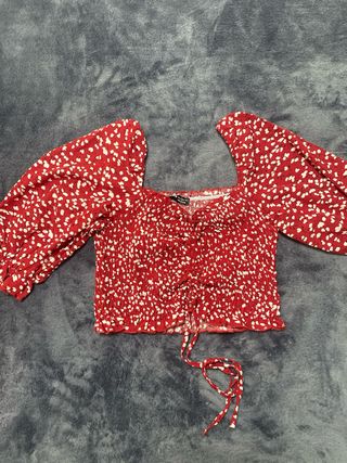 Top rojo lunares - Blusa