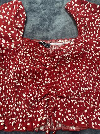 Top rojo lunares - Blusa