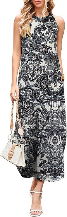 Vestido largo halter blanco y negro