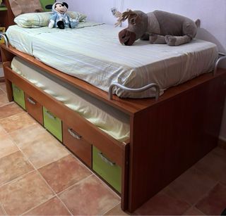 Cama nido de madera y con cajones