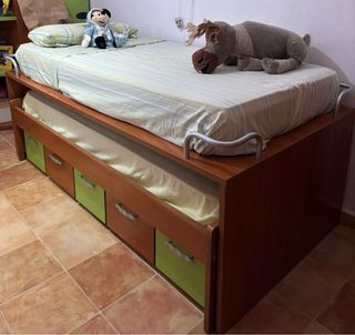 Cama nido de madera y con cajones