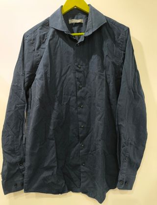 Camisa larga estampada azul marino Angelo Litrico