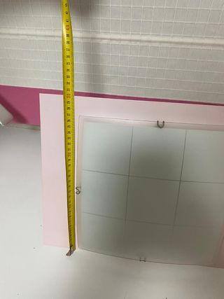Lámpara techo rosa y blanca