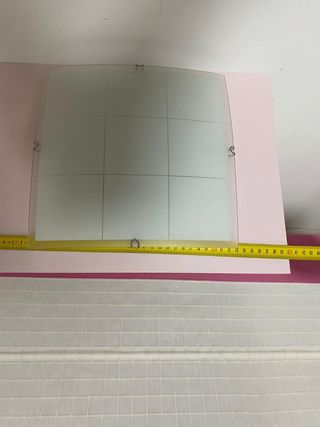Lámpara techo rosa y blanca