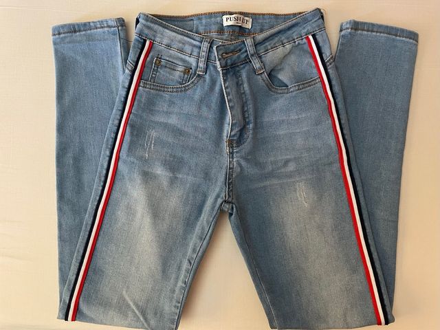 Jeans ajustados mujer c/rayas XS
