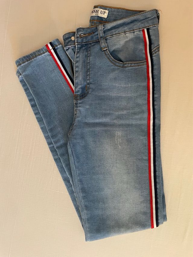 Jeans ajustados mujer c/rayas XS