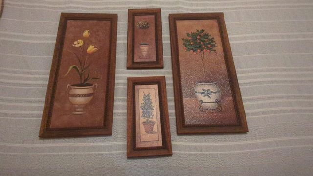 Lote de 4 Cuadros decorativos - florales