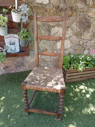 Sillas antiguas de madera y enea último precio