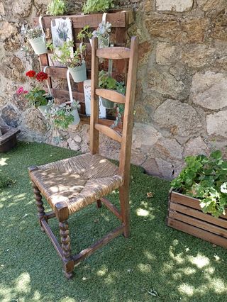 Sillas antiguas de madera y enea último precio