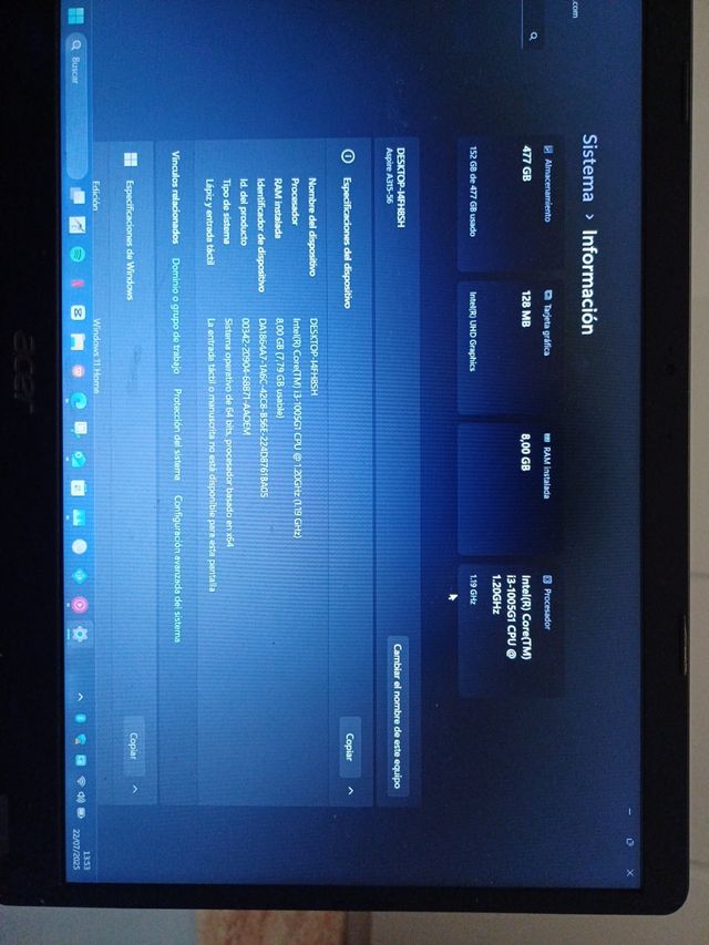 Portátil Acer Aspire A315-56 negro