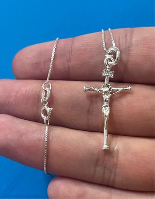 Religioso Collar De Cristo En Plata 925