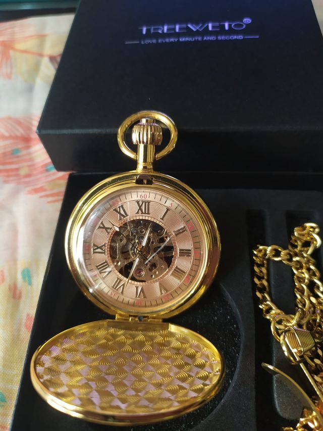 Reloj Bolsillo Treeweto Dorado