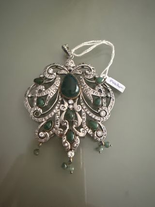Colgante plata | Piedras verdes