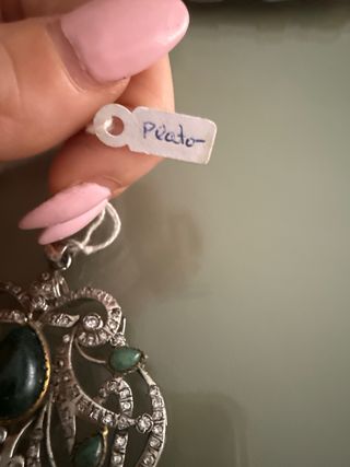 Colgante plata | Piedras verdes