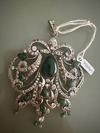 Colgante plata | Piedras verdes