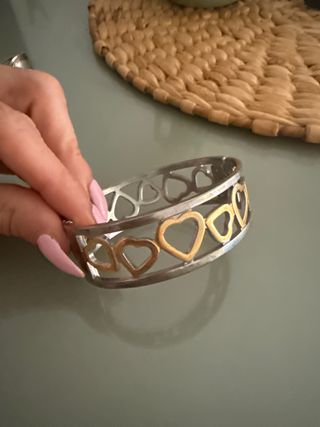 Pulsera acero dorada y plateada
