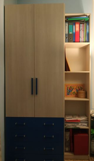 Armadio 3 ante + libreria + scrivania Spring
