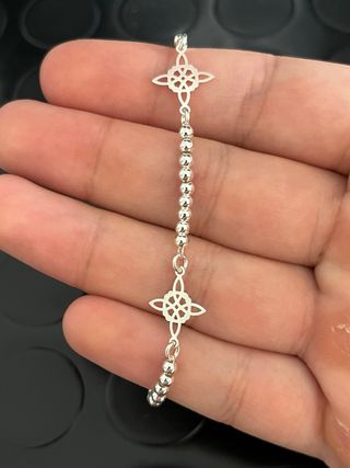 Increible Pulsera Bolitas Nudo De Brujas Plata 925