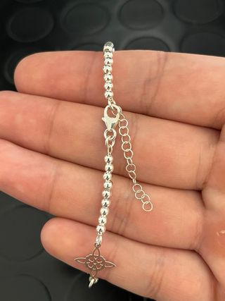 Increible Pulsera Bolitas Nudo De Brujas Plata 925