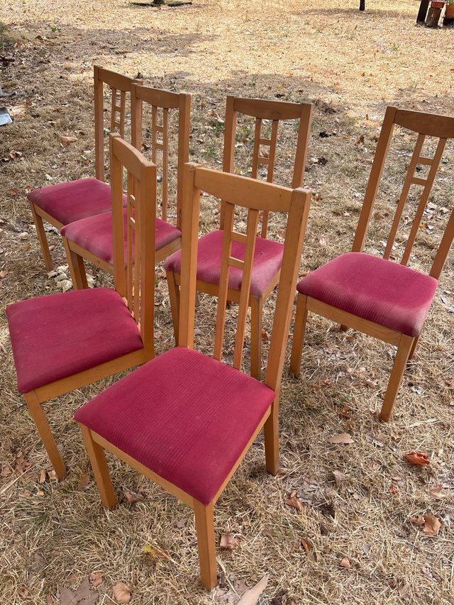 6 Sillas Comedor Madera Vintage