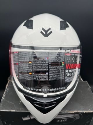Casco Moto Integral ARMOR Helmets Shiny White, L