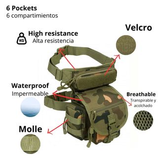 Riñonera Tactica Militar Camuflaje Para moto viaje