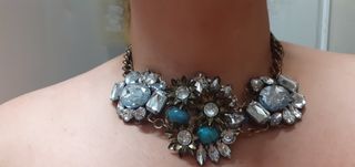 Gargantilla Vintage turquesa plata