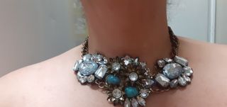 Gargantilla Vintage turquesa plata