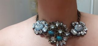Gargantilla Vintage turquesa plata