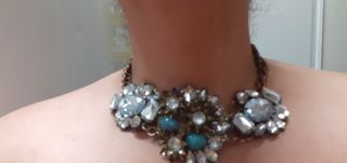 Gargantilla Vintage turquesa plata