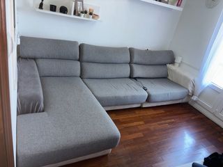 Sofá chaise longue gris