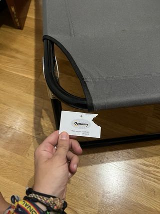 Tumbona Outsunny Gris Plegable