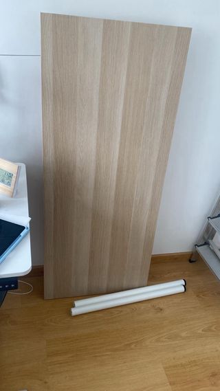 mesa escritorio Ikea efecto roble 1,40 cm