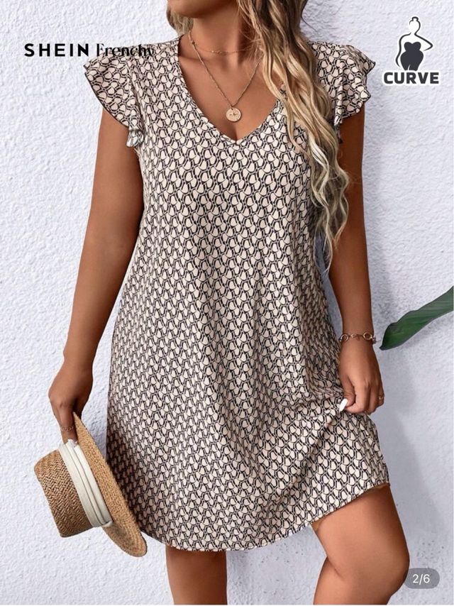 Vestito Shein beige/nero 2XL