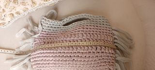 Borsetta uncinetto rosa grigio