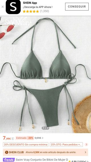 Bikini Shein verde oliva nuevo