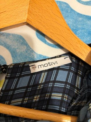 Blusa Motivi a quadri blu