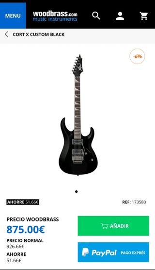 GUITARRA ELÉCTRICA CORT X CUSTOM 