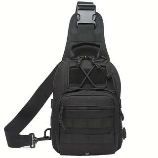 Bandolera Tipo Policia Negra Mochila Parche Viaje