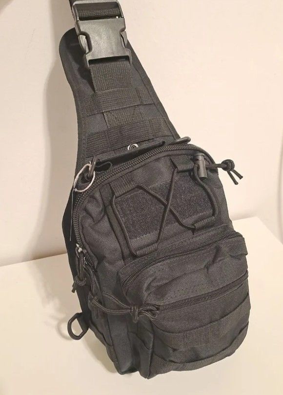 Bandolera Tipo Policia Negra Mochila Parche Viaje