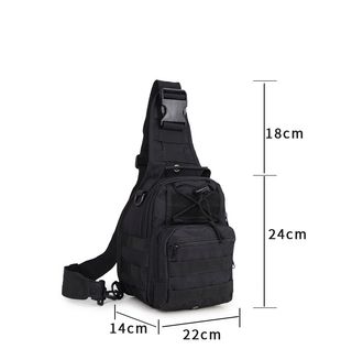 Bandolera Tipo Policia Negra Mochila Parche Viaje