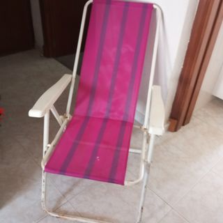 Silla playa plegable rosa