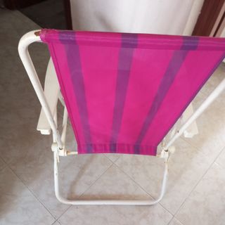 Silla playa plegable rosa