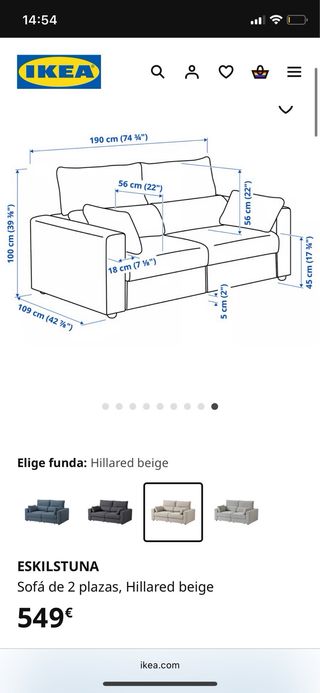 Sofa cama IKEA ESKILSTUNA