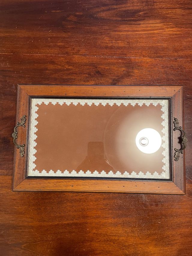 Vassoio legno vintage marrone