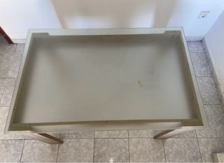 Mesa comedor cristal-madera