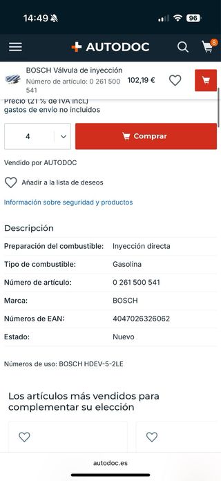 Inyectores Bosch Bmw/Mini (6uds)
